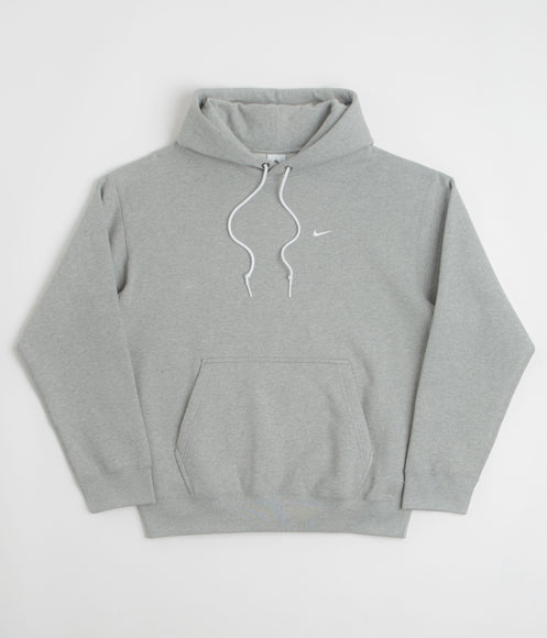 Nike Solo Swoosh Hoodie - Dark Grey Heather / White