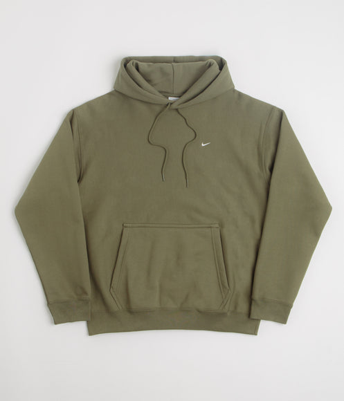 Nike Solo Swoosh Hoodie - Medium Olive / Medium Olive / White / White