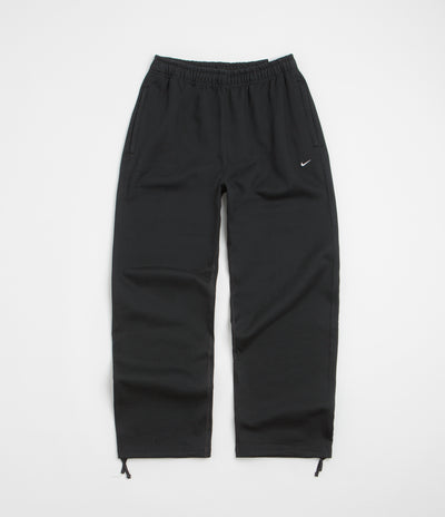 Nike Solo Swoosh Open Hem Sweatpants - Black / Black / White