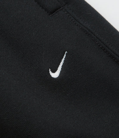 Nike Solo Swoosh Open Hem Sweatpants - Black / Black / White