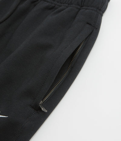 Nike Solo Swoosh Open Hem Sweatpants - Black / Black / White