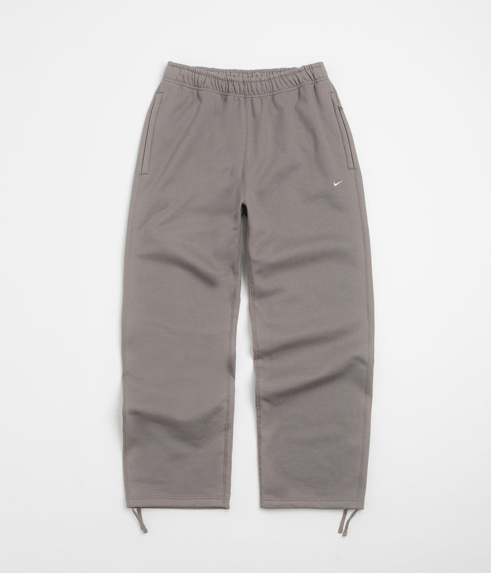 Nike Solo Swoosh Open Hem Sweatpants in Cave Stone and Cave Stone / White