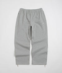 Nike Solo Swoosh Open Hem Sweatpants in Dark Grey Heather and Light Smoke Grey / White