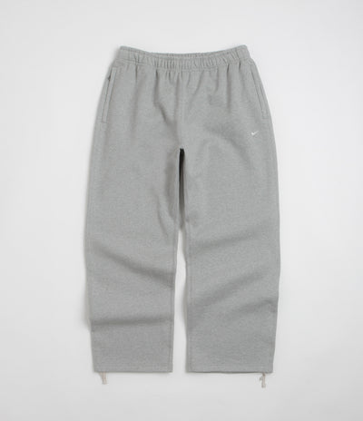 Nike Solo Swoosh Open Hem Sweatpants in Dark Grey Heather and Light Smoke Grey / White