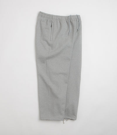 Nike Solo Swoosh Open Hem Sweatpants in Dark Grey Heather and Light Smoke Grey / White