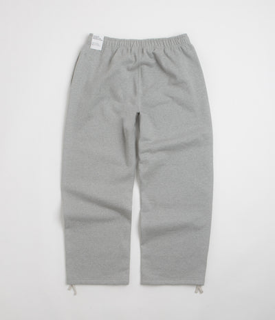 Nike Solo Swoosh Open Hem Sweatpants in Dark Grey Heather and Light Smoke Grey / White