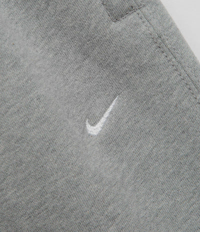 Nike Solo Swoosh Open Hem Sweatpants in Dark Grey Heather and Light Smoke Grey / White