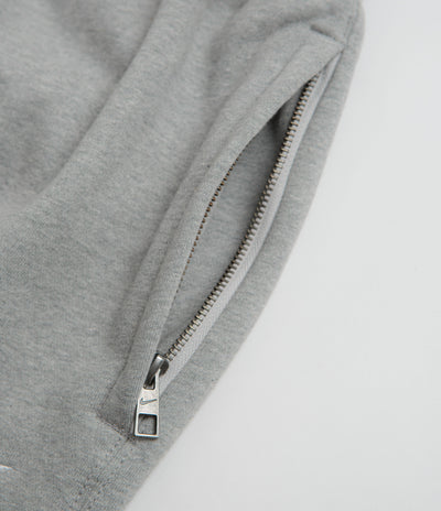 Nike Solo Swoosh Open Hem Sweatpants in Dark Grey Heather and Light Smoke Grey / White