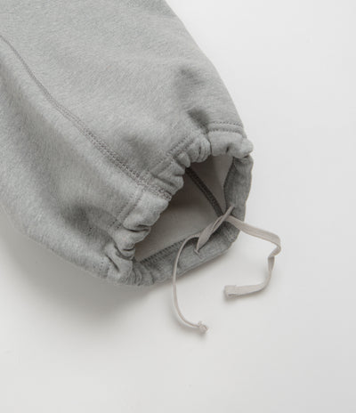 Nike Solo Swoosh Open Hem Sweatpants in Dark Grey Heather and Light Smoke Grey / White