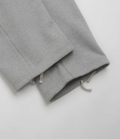 Nike Solo Swoosh Open Hem Sweatpants in Dark Grey Heather and Light Smoke Grey / White