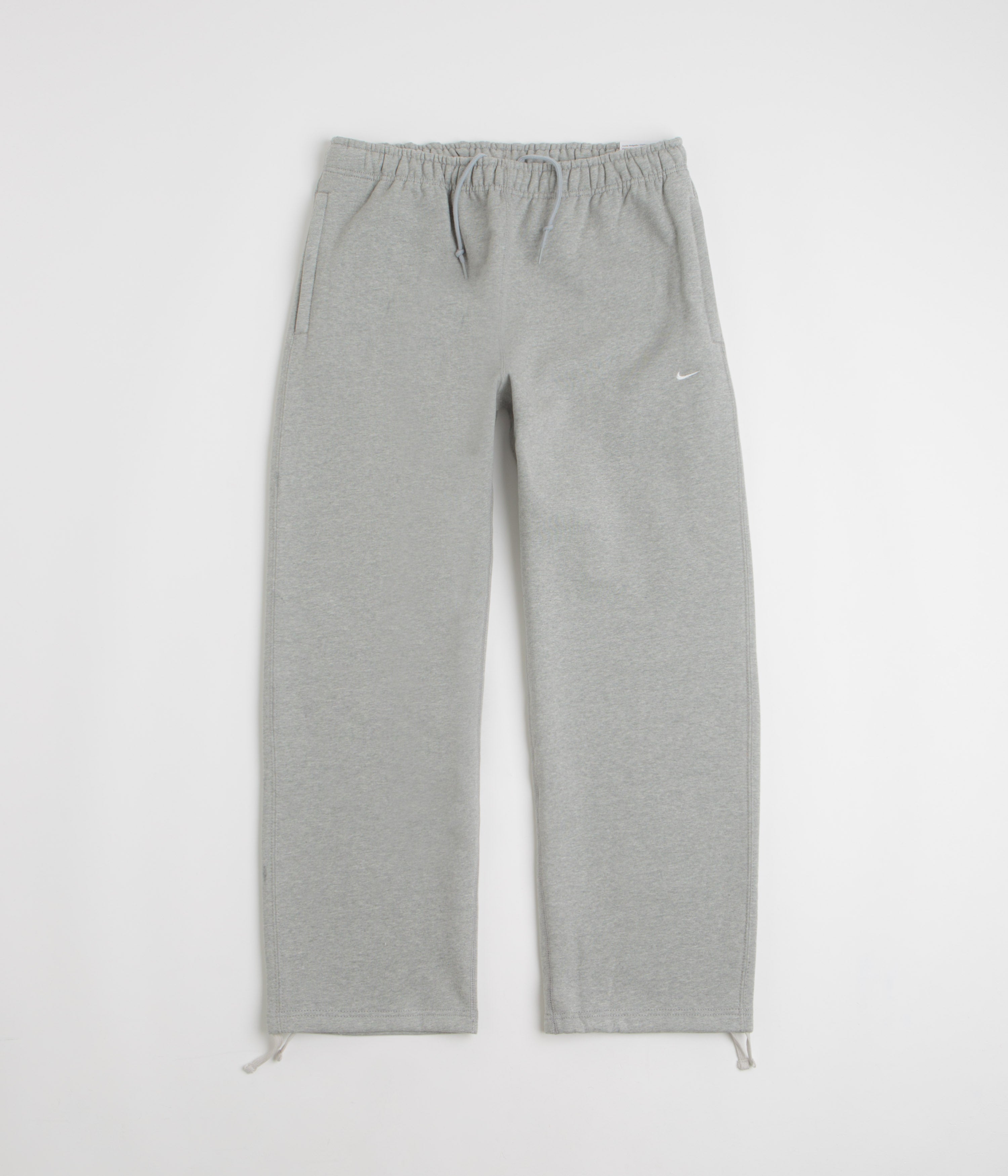 Nike Solo Swoosh Open Hem Sweatpants in Dark Grey Heather and Light Smoke Grey / White