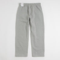 Nike Solo Swoosh Open Hem Sweatpants in Dark Grey Heather and Light Smoke Grey / White thumbnail