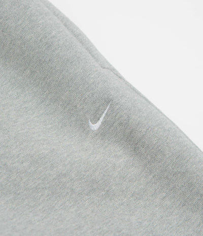 Nike Solo Swoosh Open Hem Sweatpants - Dark Grey Heather / Light Smoke Grey / White