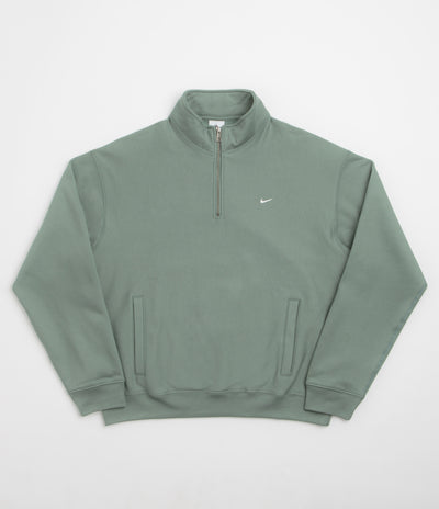 Nike Solo Swoosh Quarter Zip Sweatshirt - Clay Green / White