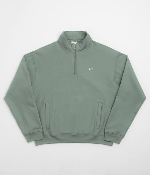 Nike Solo Swoosh Quarter Zip Sweatshirt - Clay Green / White