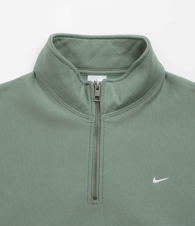 Nike Solo Swoosh Quarter Zip Sweatshirt - Clay Green / White