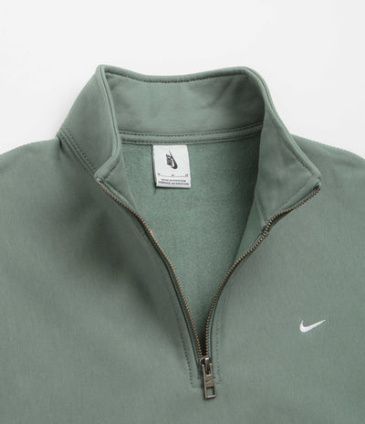 Nike Solo Swoosh Quarter Zip Sweatshirt - Clay Green / White
