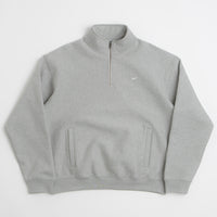 Nike Solo Swoosh Quarter Zip Sweatshirt - Dark Grey Heather / White thumbnail