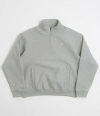 Nike Solo Swoosh Quarter Zip Sweatshirt in Dark Grey Heather and White