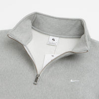 Nike Solo Swoosh Quarter Zip Sweatshirt - Dark Grey Heather / White thumbnail