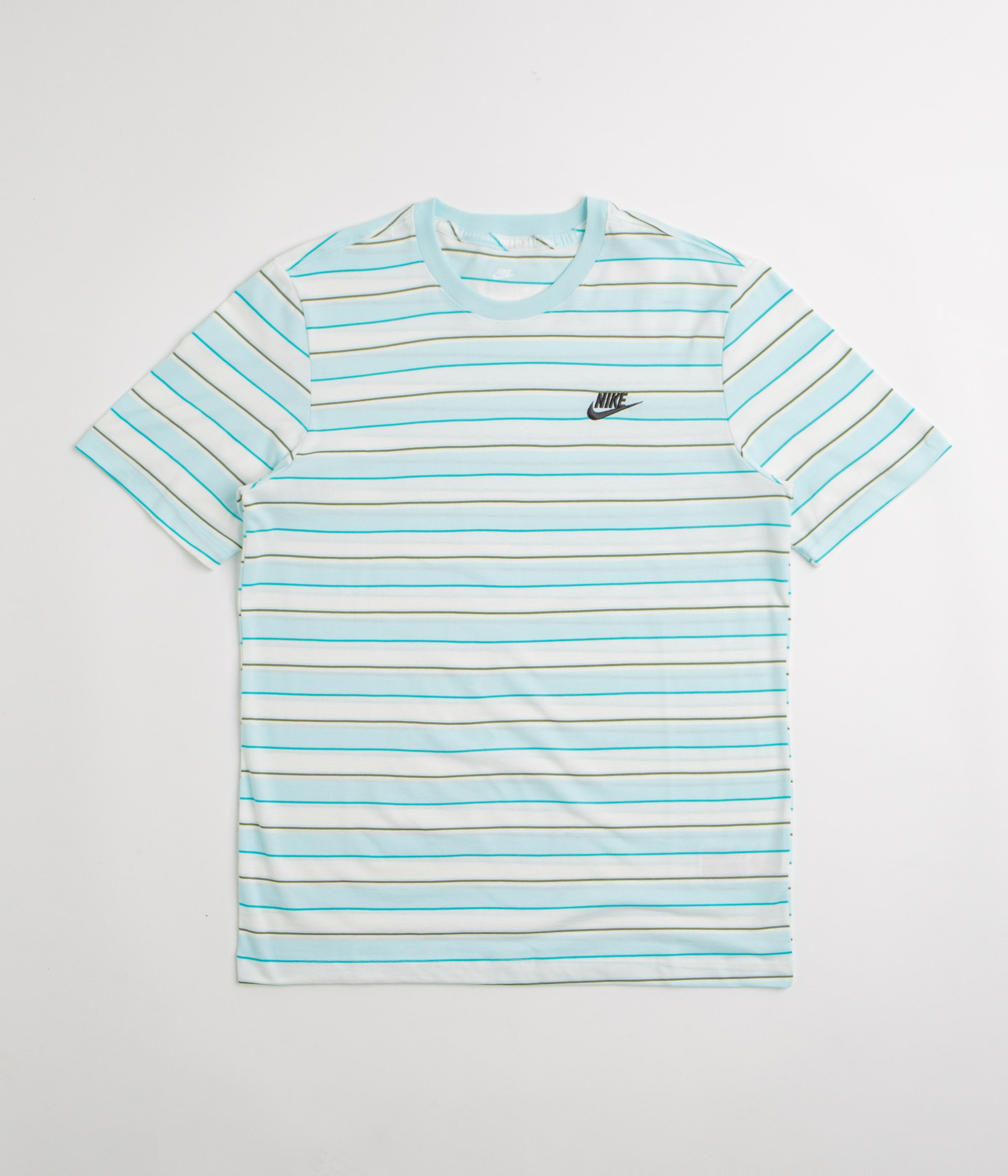 Nike Stripe Club T-Shirt in Glacier Blue and Black