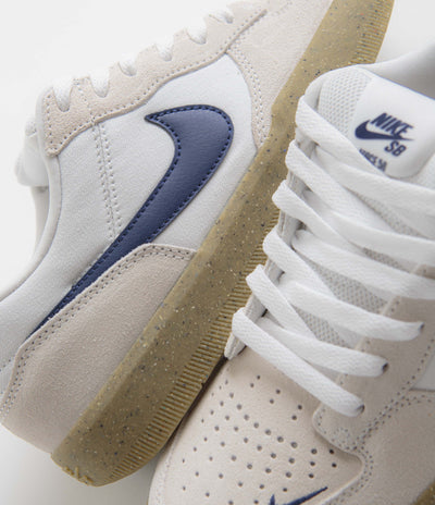 Nike SB Force 58 Shoes - White / Navy - White - Gum Light Brown