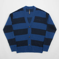 No Problemo Striped Mohair Oversized Cardigan - Blue Multi thumbnail