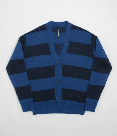 No Problemo Striped Mohair Oversized Cardigan - Blue Multi