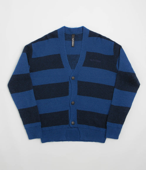 No Problemo Striped Mohair Oversized Cardigan - Blue Multi