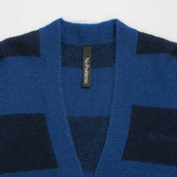 No Problemo Striped Mohair Oversized Cardigan - Blue Multi thumbnail