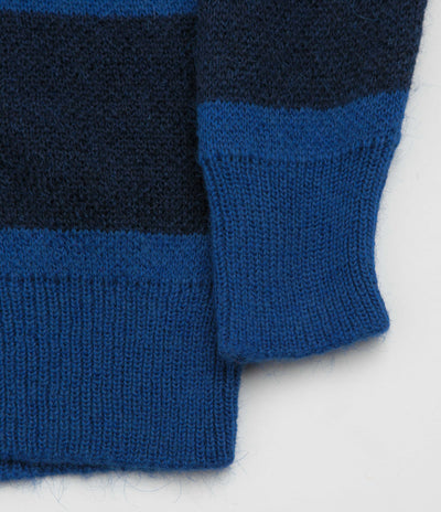 No Problemo Striped Mohair Oversized Cardigan - Blue Multi