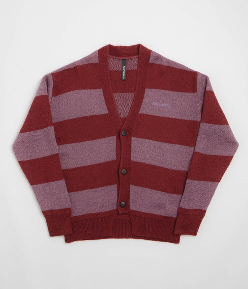 No Problemo Striped Mohair Oversized Cardigan - Burgundy Multi