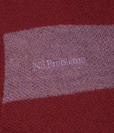 No Problemo Striped Mohair Oversized Cardigan - Burgundy Multi