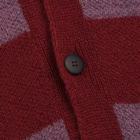 No Problemo Striped Mohair Oversized Cardigan - Burgundy Multi thumbnail
