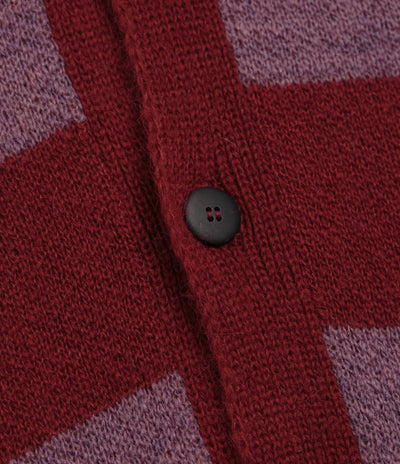 No Problemo Striped Mohair Oversized Cardigan - Burgundy Multi