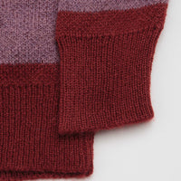 No Problemo Striped Mohair Oversized Cardigan - Burgundy Multi thumbnail