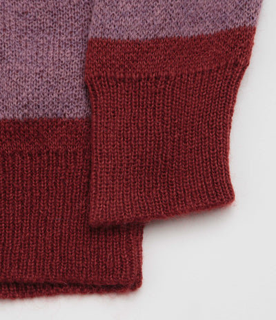 No Problemo Striped Mohair Oversized Cardigan - Burgundy Multi