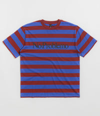 No Problemo Striped T-Shirt in Burgundy Multi