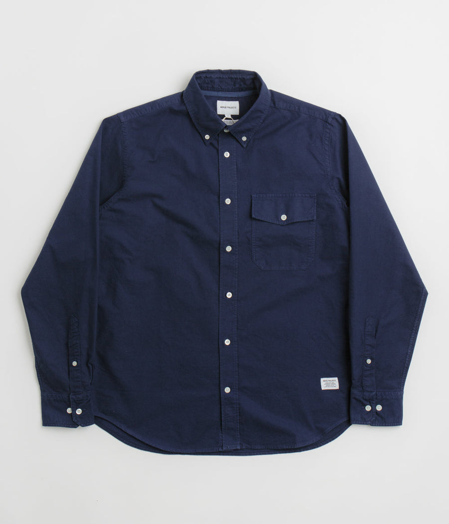 Norse Projects Algot Relaxed Overdyed Oxford Shirt in Workwear Blue