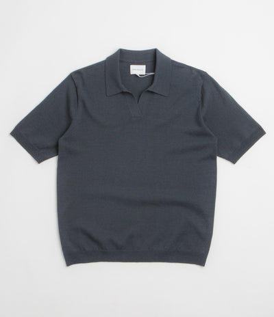 Norse Projects Anholt Cotton Paper Polo Shirt in Graphite