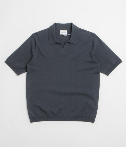 Norse Projects Anholt Cotton Paper Polo Shirt - Graphite