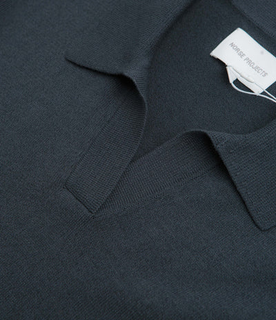 Norse Projects Anholt Cotton Paper Polo Shirt in Graphite
