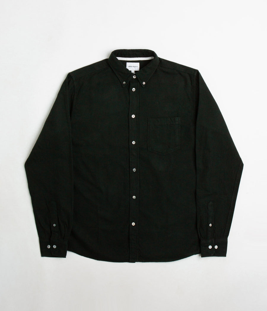 Norse Projects Anton Organic Flannel Shirt in Dark Green