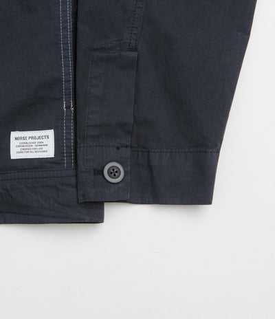 Norse Projects Arresskov Compact Cotton Overshirt in Dark Navy