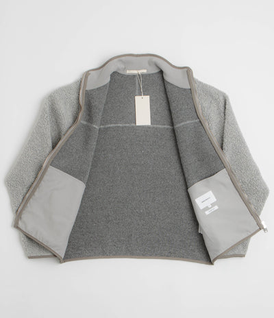 Norse Projects Bjorn Sherpa Wool Fleece Jacket in Grey Melange