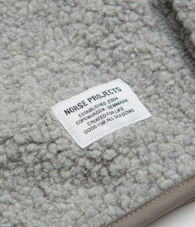 Norse Projects Bjorn Sherpa Wool Fleece Jacket in Grey Melange