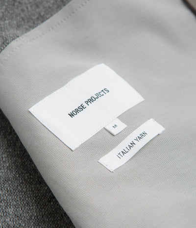 Norse Projects Bjorn Sherpa Wool Fleece Jacket in Grey Melange