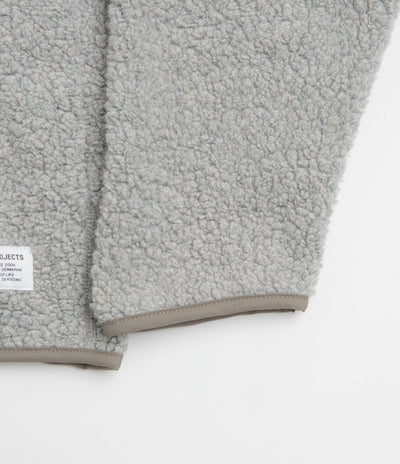 Norse Projects Bjorn Sherpa Wool Fleece Jacket in Grey Melange