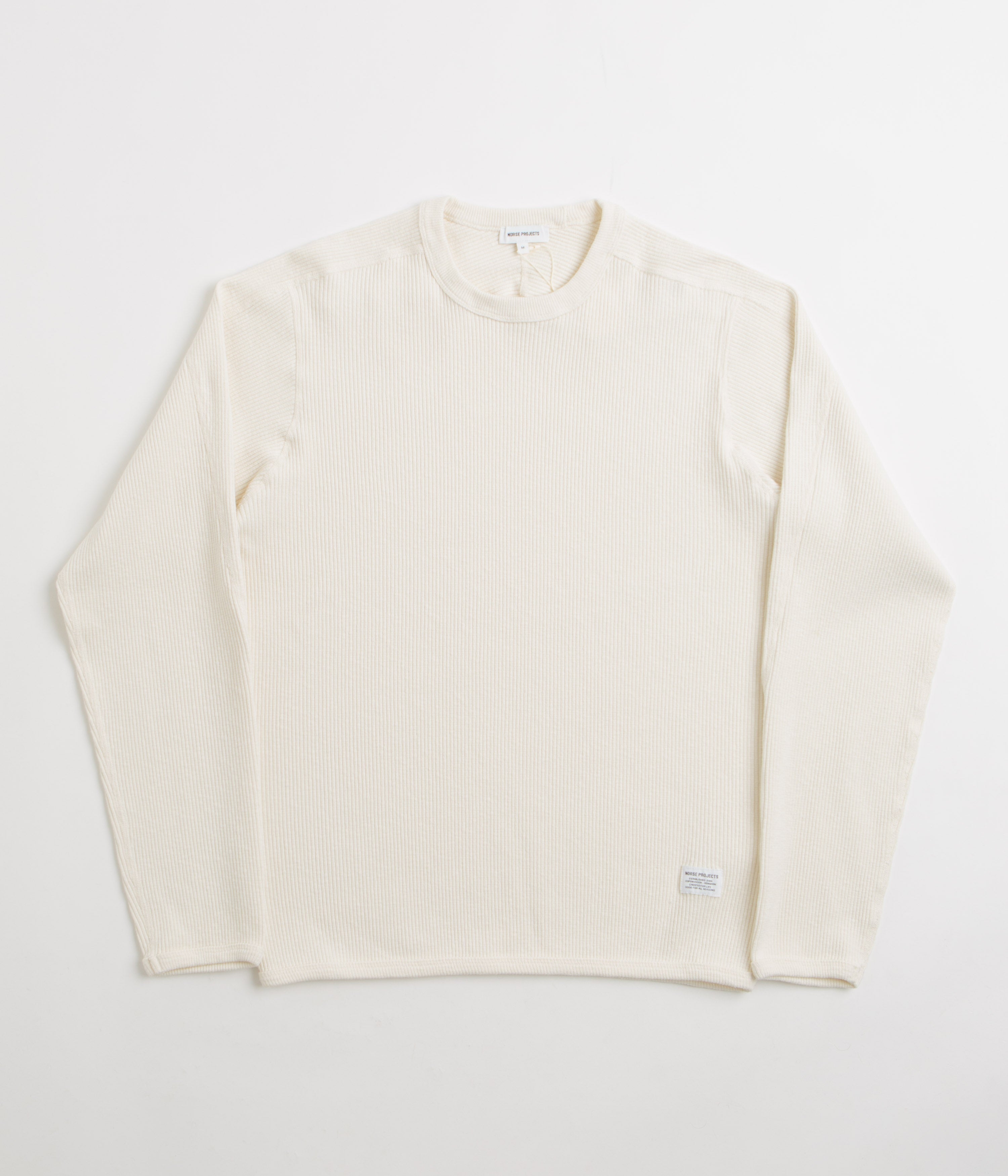 Norse Projects Eske Military Rib Long Sleeve T-Shirt in Ecru
