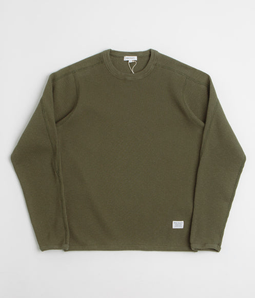Norse Projects Eske Military Rib Long Sleeve T-Shirt - Olive Night